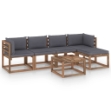 Set Divani da Giardino 6 pz con Cuscini Antracite