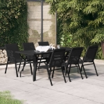 Set da Pranzo da Giardino 7 pz Nero