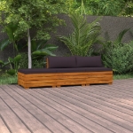Set Divani da Giardino 3 pz con Cuscini in Massello di Acacia