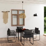 Set da Pranzo da Giardino 5 pz Nero