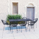 Set da Pranzo da Giardino 9 pz in Rattan PVC Nero