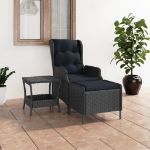 Set Divani da Giardino 2 pz con Cuscini Polyrattan Grigio Scuro