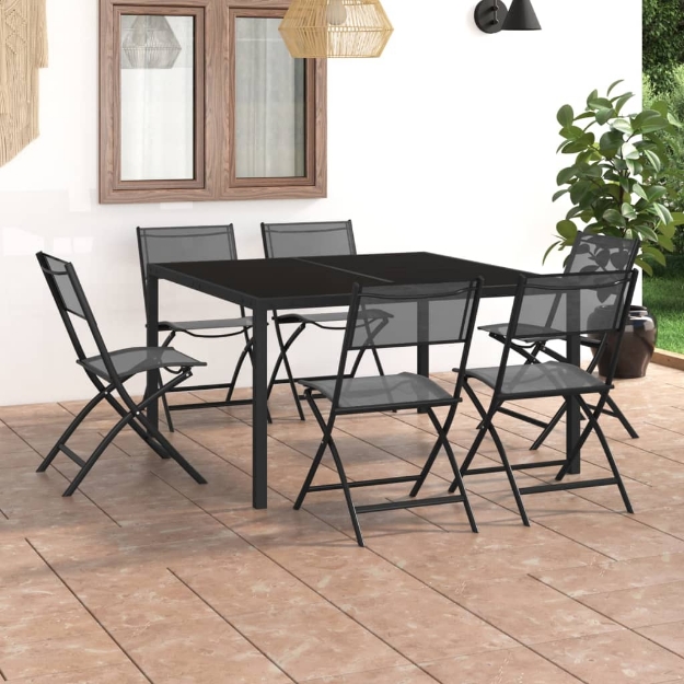 Set da Pranzo da Giardino 7 pz in Acciaio