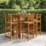 Set da Bar per Giardino 7 pz in Legno Massello di Acacia
