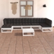 Set Divani da Giardino 8 pz con Cuscini Legno Massello di Pino