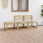 Set Divani da Giardino 3 pz in Legno di Pino Impregnato Verde