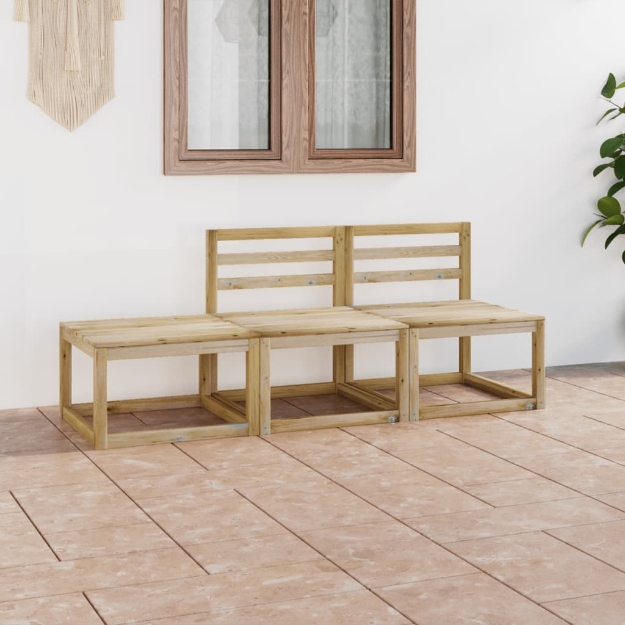 Set Divani da Giardino 3 pz in Legno di Pino Impregnato Verde