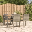 Set da Pranzo da Giardino 5 pz con Cuscini in Polyrattan Grigio