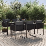 Set da Pranzo da Giardino 7 pz Nero