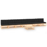 Set Divani da Giardino 8 pz con Cuscini Legno Massello di Pino