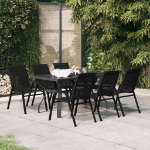 Set da Pranzo da Giardino 7 pz Nero