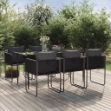 Set da Pranzo da Giardino 7 pz Nero