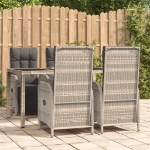 Set da Pranzo da Giardino 5 pz con Cuscini in Polyrattan Grigio