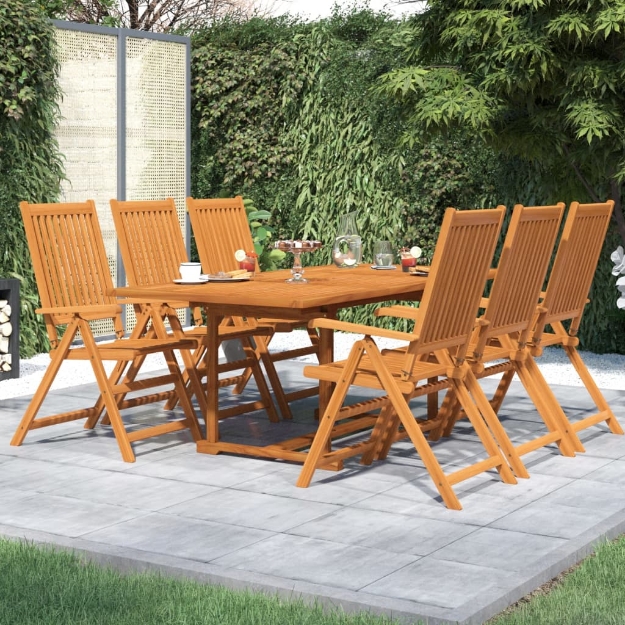 Set Mobili da Pranzo da Giardino 7 pz Legno Massello di Acacia