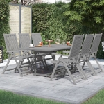 Set da Pranzo per Giardino 7 pz in Legno Massello di Acacia