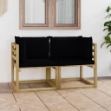 Divani Angolari da Giardino e Cuscini 2pz Pino Impregnato Verde