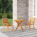 Set Mobili da Pranzo per Giardino 3 pz Legno Massello di Acacia