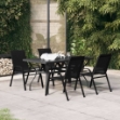 Set da Pranzo da Giardino 5 pz Nero