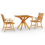 Set Mobili da Pranzo per Giardino 3 pz Legno Massello di Acacia