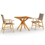 Set Mobili da Pranzo per Giardino 3 pz Legno Massello di Acacia