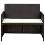 Set Divani da Giardino 4 pz con Cuscini in Polyrattan Marrone