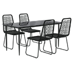 Set da Pranzo da Giardino 5 pz Nero