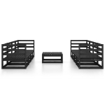 Set Divani da Giardino 9 pz Nero in Legno Massello di Pino