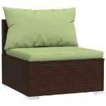 Set Divani da Giardino 2 pz con Cuscini in Polyrattan Marrone