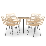 Set da Pranzo da Giardino 5 pz in Polyrattan