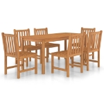 Set da Pranzo per Esterni 7 pz in Legno Massello di Teak