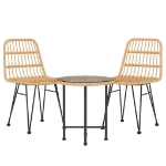 Set da Pranzo da Giardino 3 pz in Polyrattan