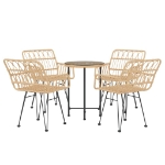 Set da Pranzo da Giardino 5 pz in Polyrattan