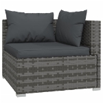 Set Divani da Giardino 9 pz con Cuscini in Polyrattan Grigio