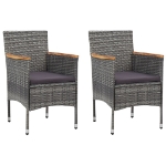 Set da Bistrot 3 pz in Polyrattan e Legno Acacia Grigio