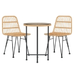 Set da Pranzo da Giardino 3 pz in Polyrattan