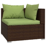 Set Divani da Giardino 13 pz con Cuscini in Polyrattan Marrone