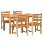 Set da Pranzo per Giardino 5 pz in Legno Massello di Teak