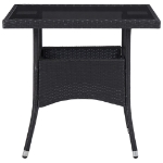 Set Mobili da Pranzo per Giardino 3 pz Nero Polyrattan e Acacia