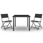 Set da Pranzo per Esterni 3 pz in Acciaio
