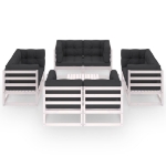 Set Divani da Giardino 9 pz con Cuscini Legno Massello di Pino
