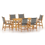 Set Mobili da Pranzo per Giardino 7 pz Legno Massello di Acacia