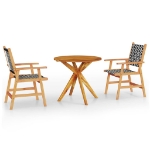 Set Mobili da Pranzo per Giardino 3 pz Legno Massello di Acacia