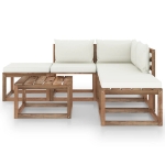 Set Divani da Giardino 6 pz con Cuscini Crema