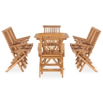Set da Pranzo da Giardino 9 pz Pieghevole in Massello di Teak