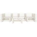 Set Divani da Giardino 7 pz su Pallet in Legno Bianco