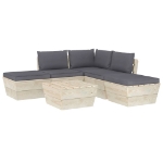 Set Divani da Giardino su Pallet 6 pz con Cuscini Legno Abete