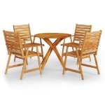 Set Mobili da Pranzo per Giardino 5 pz Legno Massello di Acacia