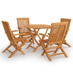 Set da Pranzo da Giardino 5 pz in Legno Massello di Teak