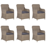 Set Mobili da Pranzo per Giardino 7 pz Marrone