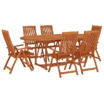 Set da Pranzo per Giardino 7 pz in Legno Massello di Eucalipto